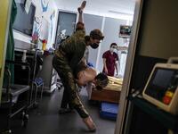 Ballet dancers in Children's hospital in Paris.