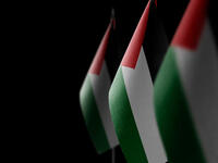 Small national flags of the Palestine 
