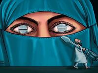 Blocked. Cartoon by Mansoure Dehghani 