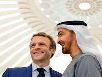 Macron (L), Mohammad Ben Zayed