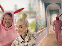 Blake Shelton wears Easter Bunny for Gwen Stephane