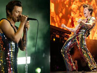Harry Styles Wearing Gucci while performing at Coachella