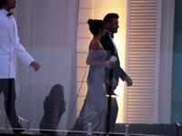 Victoria dazzled in a silver dress