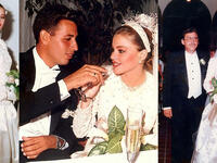 18 year old Sofia Vergara getting married to her highschool sweetheart Joe Gonzalez in 1991.