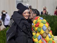 Superstar Rihanna and rapper A$AP Rocky have reportedly welcomed a baby boy, according to pop industry news website TMZ. (Photo by ANGELA WEISS / AFP) 