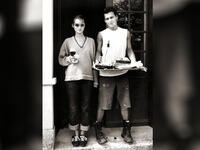 Kate Moss And Johnny Depp At Their Front Door, 1994