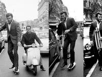 Young Clint Eastwood skateboarding in Rome, 1967.