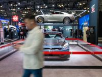This year's show includes an emphasis on new electric and hybrid models. Spencer Platt/Getty Images/AFP (Photo by SPENCER PLATT / GETTY IMAGES NORTH AMERICA / Getty Images via AFP)