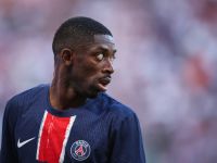 Paris Saint-Germain's French forward #10 Ousmane Dembele looks on during the pre-season friendly football club match between Germany's RB Leipzig and France's Paris Saint-Germain in Leipzig, eastern Germany on August 10, 2024. (Photo by Ronny Hartmann / AFP)