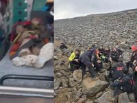 إنقاذ الطفل الذي كان مدفوناً تحت حجارة