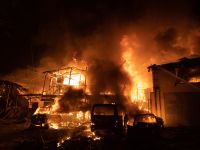 خاركيف، أوكرانيا – 3 نوفمبر 2023: القوات الروسية تستهدف خاركيف بضربة بطائرة مسيّرة.