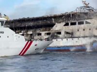 Five dead after fire engulfs Indonesian ferry