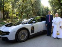 The Pope with Ferrari's Luce EV