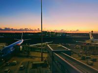 Rome,Italy-Sep.25th 2025: Leonardo da Vinci Rome Fiumicino Airport apron at sunset with airplanes