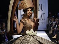 A model displays a chocolate dress at the 2018 chocolate fair fashion show in Beirut on November 8, 2018. 
JOSEPH EID / AFP