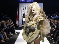 A model displays a chocolate dress at the 2018 chocolate fair fashion show in Beirut on November 8, 2018.
JOSEPH EID / AFP