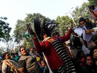 Members of the Indian transgender community take part in a protest against the Transgender Persons (Protection of Rights) Bill in New Delhi on December 28, 2018.
CHANDAN KHANNA / AFP