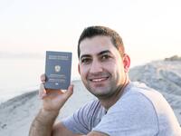 Stanton started with Muhammed from Iraqi Kurdistan, who he photographed first in 2014. By the time they met again in 2015, he’d been loaded at gunpoint onto a boat to Greece, spending three days in jail before walking to Albania. He reached Austria a month later, and was given a travel document almost a year on. (Austria)
