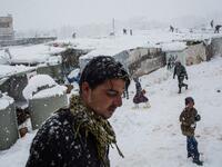 refugee in snow