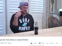 فيديو Real Life Trick Shots 2  لمجموعة dude perfect  الشهيرة والذي أصدره في شهر يناير وحصد أكثر من 136 مليون مشاهدة.