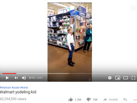 Walmart yodeling kid والذي حصد أكثر من 60 مليون مشاهدة منذ إصداره في الأول من شهر أبريل الماضي.