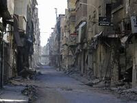 Destroyed buildings are seen in the Palestinian camp of Yarmuk southern Damascus on November 1, 2018. 
LOUAI BESHARA / AFP
