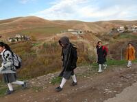 Young girls walk to school in Sharboty Saghira, a small village east of regional capital Arbil.
SAFIN HAMED / AFP
