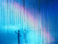 Patrons lose themselves amidst the Crystal World, one of the many exhibits in teamLab permanent exhibition in the Mori Digital Art Museum in Tokyo, Japan on 14 July 2018. (Shutterstock/File)
