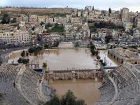 The Roman Theatre in Amman can be seen in this photo taken on Thursday after heavy rainfall flooded parts of the city (Photo by Osama Aqarbeh)