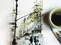 Randa Haddadin also uses coffee to make some paintings. (randahaddadin)