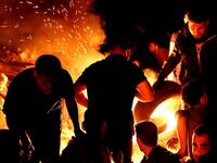 A Palestinian protesters from a group calling themselves the "night confusion units"  (Twitter/Fadi Thabet)