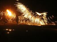 A Palestinian protesters from a group calling themselves the "night confusion units" (Twitter)