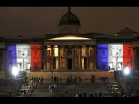 trafalgar square french flag 