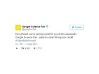 Google Science tweet