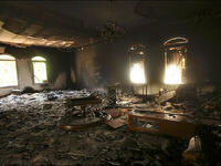 Two months later, in Sept. 2012, a large group of Islamic militants (many from the Salafist group Ansar al-Sharia) attack the US Special Mission in the city of Benghazi, as well as a CIA annex nearby. A US ambassador and three other Americans are killed. 
