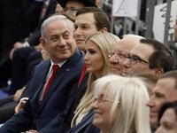 Israel's PM Benjamin Netanyahu (L), Senior White House Advisor Jared Kushner (C-R), US President's daughter Ivanka Trump (3rd R), US Treasury Secretary Steve Mnuchin (R) and Israel's President Reuven Rivlin (2nd R) attend the opening of the US embassy in Jerusalem. MENAHEM KAHANA / AFP