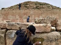 Experts and students from Algiers University’s Archaeology Institute work on one of the Jeddars pyramid tombs, near the city of Tiaret.
RYAD KRAMDI / AFP