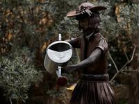 This picture shows a sculpture by Lebanese Artist Charles Nassar made out of artillery shrapnels in the village of Remhala, south of Beirut, on March 7, 2019.
JOSEPH EID / AFP