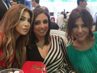 Nawal Al Zoghbi posted a picture with Egyptian star Angham and Morrocan Diva Samira Said captioning it "Love you"