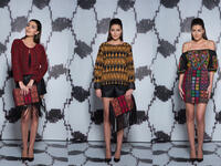 A collection by the brand Mochi showcases traditional methods of embroidery on chic dresses and jackets. Mochi was founded by Palestinian designer Ayah Tabari who works closely with local communities “to design a collection that truly and authentically represents its origins.” (All Things Mochi)