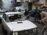 Egyptian Christian youths go on the rampage in the area of the Al-Qiddissine church.