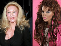 With plastic surgery so strongly in the mix, there’s no telling who she really looks like, but one could certainly compare UAE songstress Ahlam to an Arab version of Jocelyn Wilderstein. Train wreck alert!
