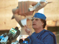Renowned for being the Father of International Terrorism: Gaddafi defended his position at his compound--that was bombed by the U.S. in 1986--in Tripoli, Libya.