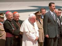 Pope John Paul II in Damascus with Bashar al Assad