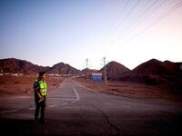 Enemy lines drawn in the Israeli-Egyptian detente: Spates of border clashes and a retaliatory attack on Israel since their killing 
of Egyptian border guards. These security personnel were pursuing militants who carried out earlier attacks on an Israeli bus. 
Protests demand a departure from the peace treaty 'friendship' betwixt Egypt & Israel.
