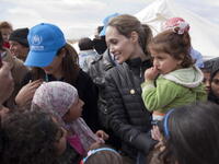 Angelina Jolie visits a refugee camp in Jordan