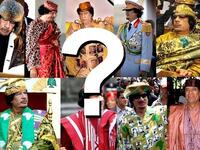 Gaddafi gear: What will this man of theatrical costume be wearing on his next appearance, dare we suggest, 
captured or on trial?
He might need to stock up on some 'training suits' or night dress, like his peers. 
On one point, we can be sure: that  he will pull out all the stops to impress us. The exhibitionist in him will fight to the finish.
