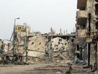 صورة للدمار في مدينة حمص السورية