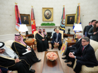 U.S. President Donald Trump meets with Saudi Arabia's Crown Prince Mohammed bin Salman in the Oval Office of the White House on March 20, 2018 in Washington, DC.  (MANDEL NGAN / AFP)