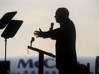 Republican presidential candidate Arizona Senator John McCain speaks at a campaign rally at the airport in Moon Township, Pennsylvania. (Robyn BECK / AFP)